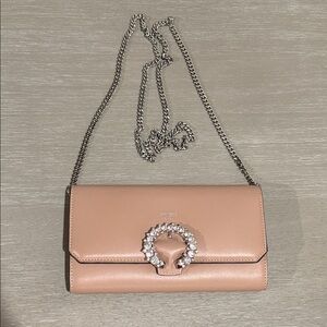 Jimmy Choo Pink Clutch with Crystal Embellishment